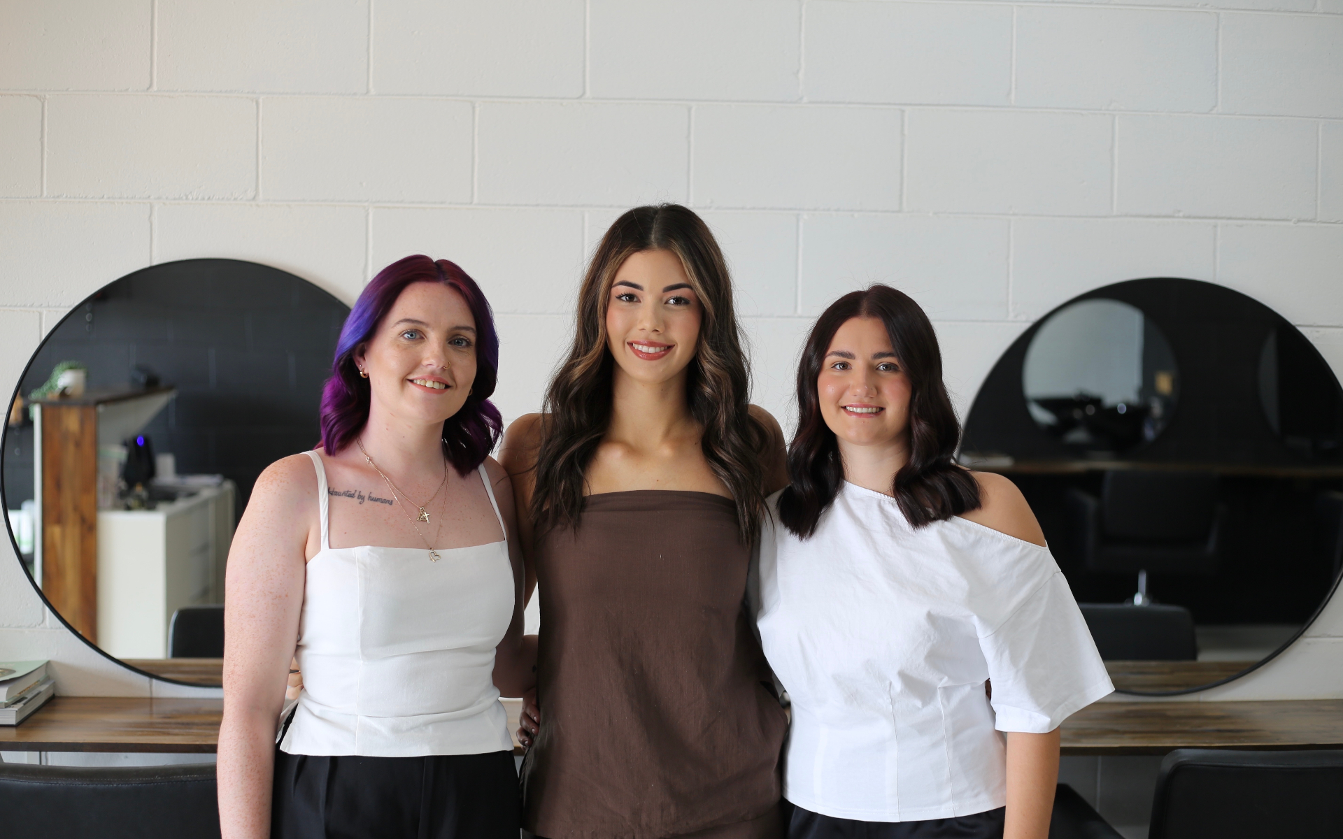 The KOVA Hair Studio team together in the salon
